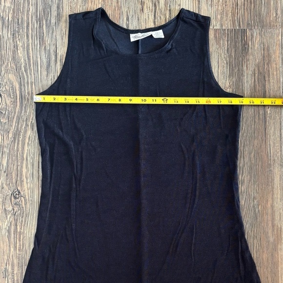 Kathie Lee Collection Black Tank Dress Little Black Dress LBD Sz XL Knee Length - Picture 5 of 6